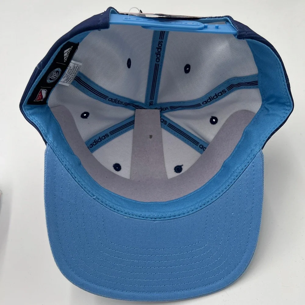 Adidas New York City FC NYCFC MLS Snapback Hat‎ Navy Light Blue OSFM NEW